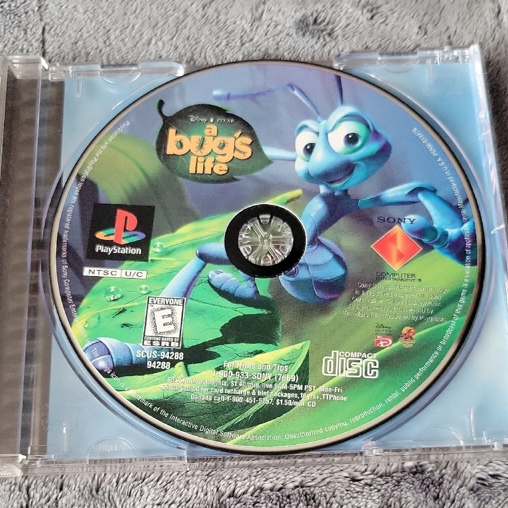 Sony PlayStation A Bug's Life Game - Green and Blue-1998-